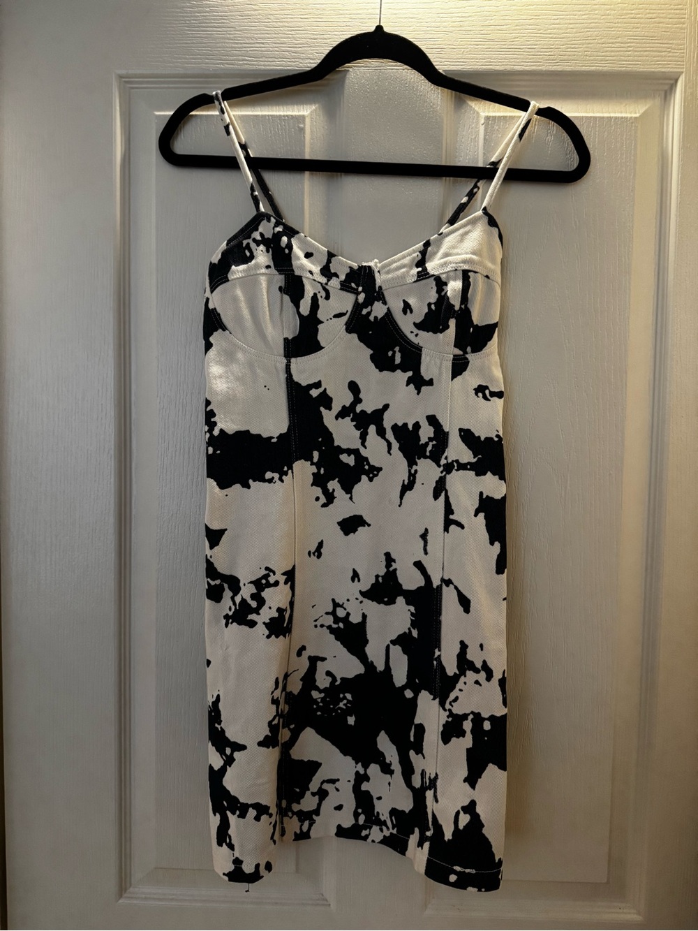 Black & White Print Spaghetti-Strap Dress